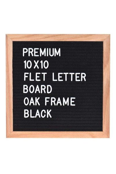 Generic Felt Letter Sign Board,10x10 Inch Black/Brown/White