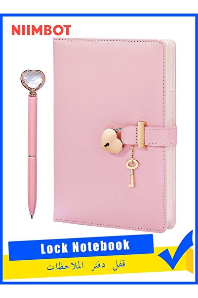 Generic A5 Lock Notebook Diary, Lockable Diary with Heart Ballpoint Pen, 240 ...