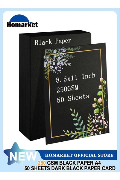 Generic 50 Sheets Black Cardstock A4 (29X21CM), 92lb/250gsm Black Card Stock,...