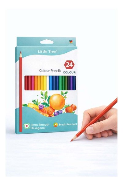 Generic Little Tree 24 Color Pencils Set for Kids and School - Break Resistan...