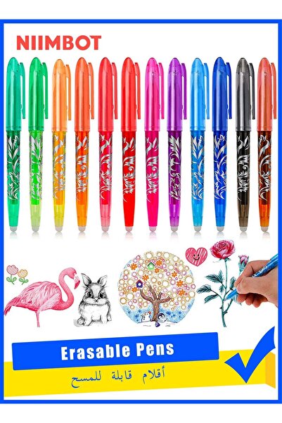 Generic 12 Colors Erasable Gel Pens Set, Smooth Writing Rollerball Pens with ...