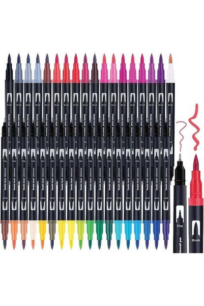 Generic Pack of 36 Colors Dual Brush Marker Pens for Adult Coloring Books, Fi...