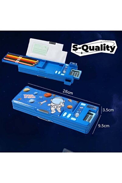 Generic Astronaut Pencil Case with Calculator, Built-in Sharpener and Schedul...