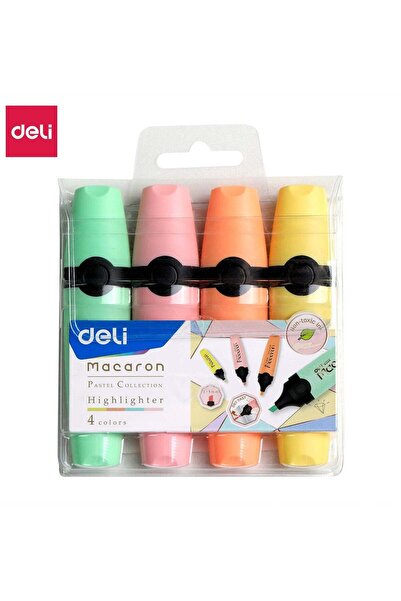 Generic Deli EU356-MT Highlighter Pen - Assorted Pastel Colors - 4pcs - ideal...