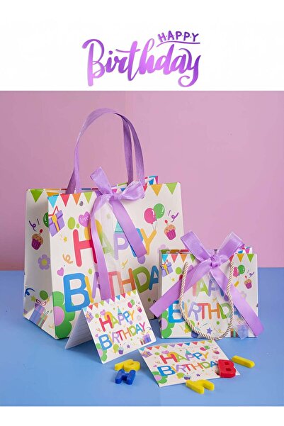 Generic Orange-themed birthday gift bag with handles, gift bag, medium-sized ...