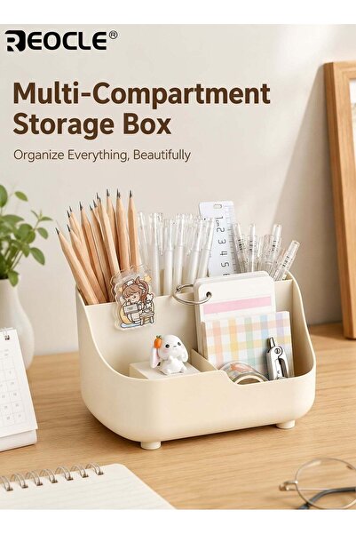 Generic Large Capacity 5-Grid Desktop Organizer Multi-Functional Storage Box ...