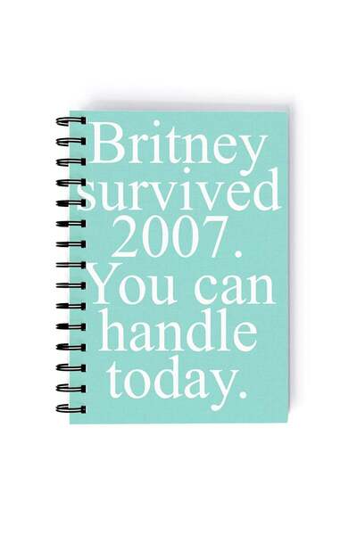 Generic Spiral A5 Notebook Sarcastic Motivational Quote Britney Survived Blue...
