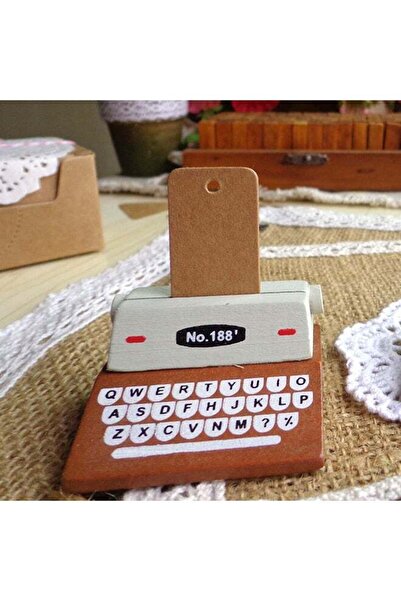 Generic 5-Piece Creative Vintage Typewriter Photo Holder Set White/Brown