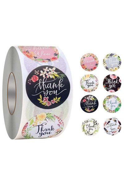Generic 1.5inch Thank You Stickers, 500 PCS Floral Designs Thank You Stickers...