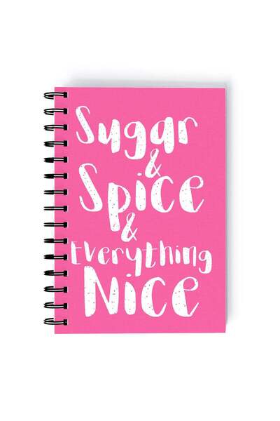 Generic Power Puff Girl Printed Spiral A5 Notebook Blue/Beige/Pink