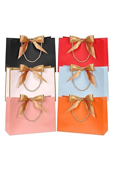 Generic Colorful Waterproof Gift Bags with Handles and Bow Ribbons - 11 x 3.9...