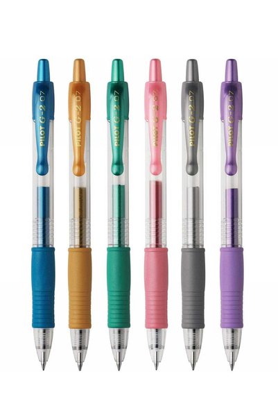 Generic 6-Piece G2 Gel Ink Pen 0.7mm Tip Metallic Colours