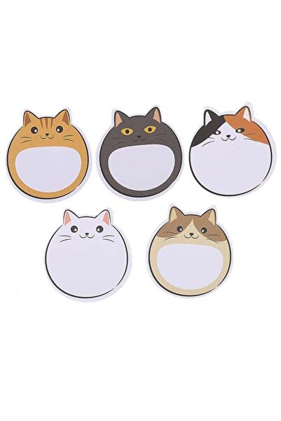 Generic 5Pcs Lovely Cat Sticky Notes Kawaii Animal Self Stick Notes Cartoon C...
