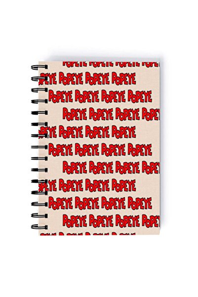 Generic Popeye Face Pattern Printed Spiral A5 Notebook Blue/White/Red