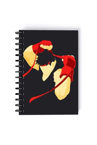 Generic Street Fighter Sagat Printed Spiral A5 Notebook Yellow/Red/Blue