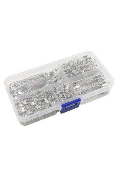 Generic 260-Piece Silver Nickel-Plated Safety Pin Assortment Kit, 5 Sizes for...