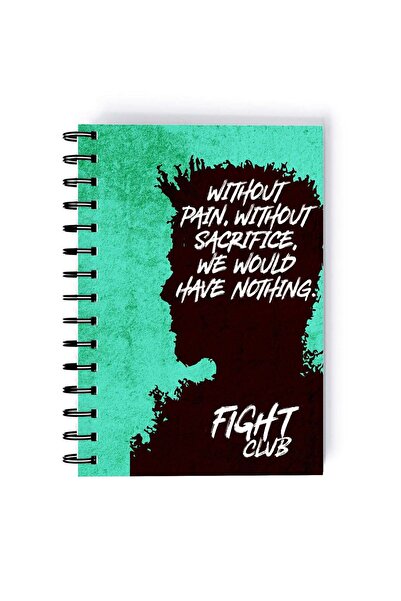 Generic Fight Club Quote Printed Spiral A4 Notebook Yellow/Black/Brown