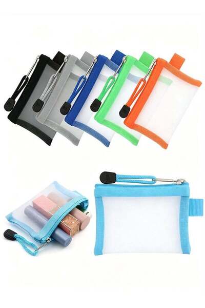 Generic 6 Pack Mini Mesh Pouch with Zipper, Small Mesh Zipper Pouch, Plastic ...