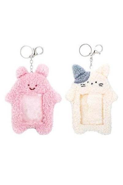 Generic 2 PCS Plush Photocard Holder,Cute Rabbit Kitten Photocards Holders Ke...