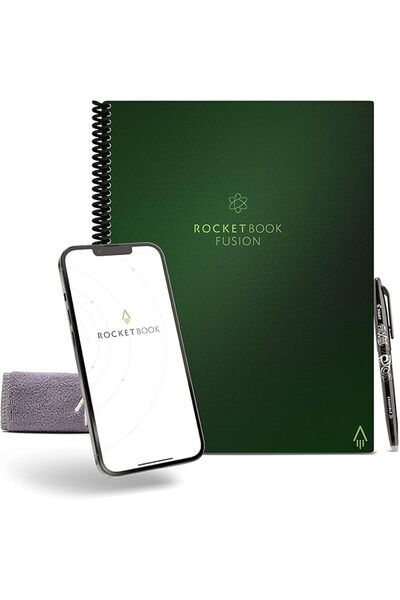 Rocketbook مفكرة ودفتر ملاحظات، فيوجن: مفكرة ودفتر ملاحظات ذكيان قابلان لإعاد...