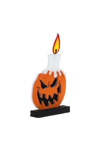 OEM Decorațiune de Halloween Dovleac cu Lumânare 17x30 cm – decor înfricoșăto...