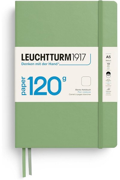 Leuchtturm1917 -120G إصدار خاص - دفتر ملاحظات بغلاف صلب متوسط الحجم A5 (أسود)...