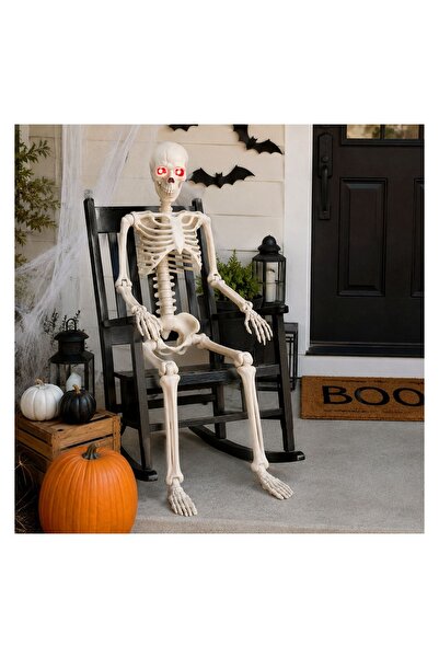 OEM Decorațiune de Halloween Schelet cu Ochi si Lumina LED 90 cm – decor lumi...