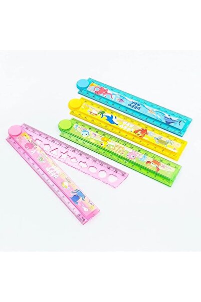 GENERAL 4 Pcs 30cm Transparent Plastic Folding Ruler for School Kids Office, ...