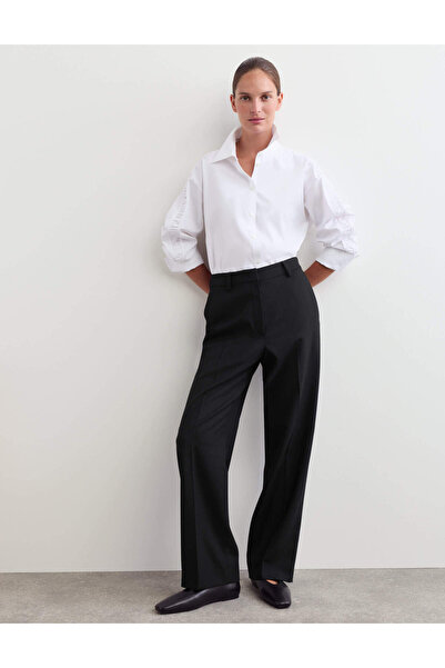 Marks & Spencer Saf Yün Straight Leg Pantolon