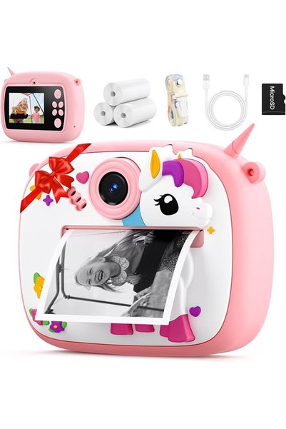 LBMT Kids Camera Instant Print, Dual-Lens FHD 1080P Digital Camera for Birthd...