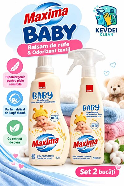 Sano Maxima Baby 2 Σετ Προϊόντων – Μαλακτικό Ρούχων 1L + Αποσμητικό Χώρου σε ...