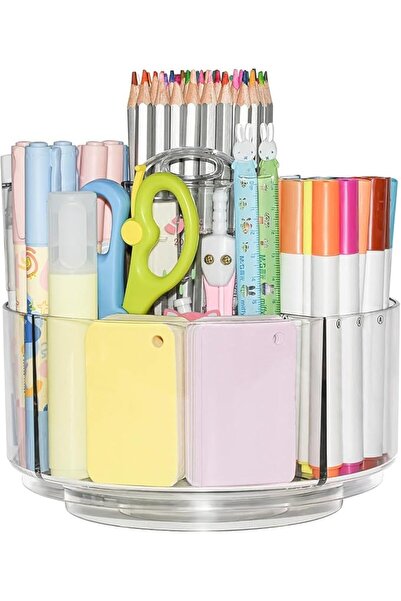 Yelajoy Acrylic Pen Holder, 360 Degree Rotating Pen Holder Organizer, Clear D...