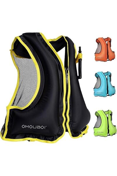 FORWEWAY Inflatable Jacket Swimming Vest Kayak Fishing Snorkelling Buoyancy J...
