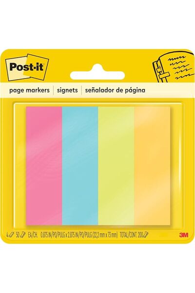 Post it Gift علامات صفحات لاصقة مقاس 7/8 × 2 7/8 بوصة × (22.2 × 73 مم) |   أل...