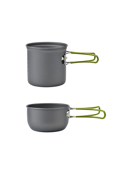 Monte Lua 6-Piece Portable Camping Dinnerware Set - Pot, Plate, Fork, Spoon, Knife Set
