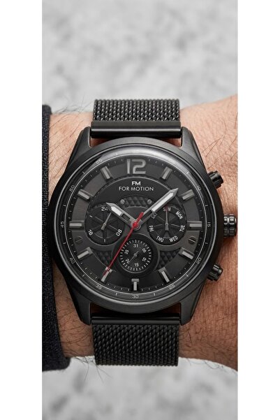 Formotion Fm.B01265Fh.02 Black Steel Mesh Cord Functions Active Men's Wristwatch