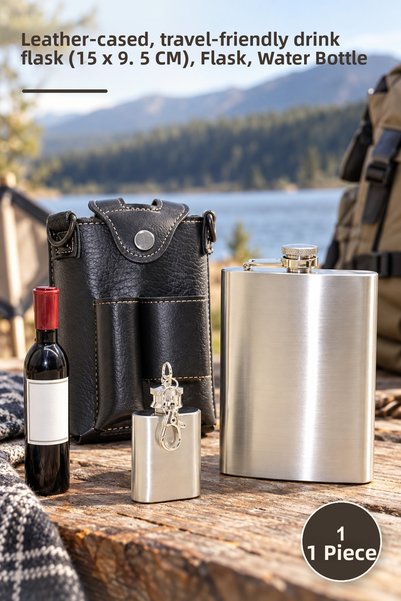 Yenilig 1 Piece Flask Set – with Leather Case, Practical Beverage Flask for T...