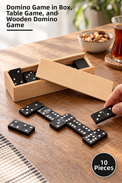 Yenilig 10 Piece Domino Set with Wooden Box – Boxed Domino Game, Board Game a...