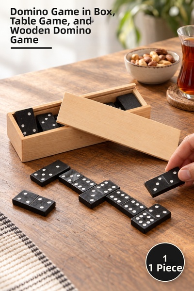Yenilig 1 Piece Domino Set with Wooden Box – Boxed Domino Game, Board Game an...