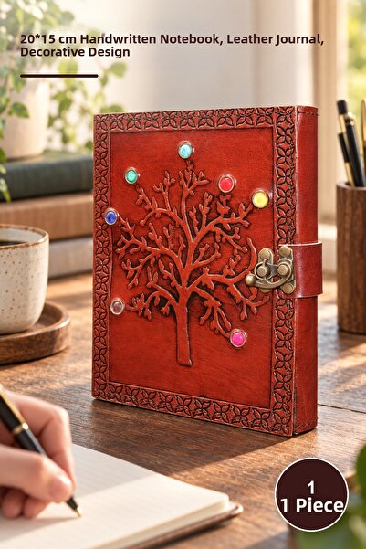 Yenilig 1 Piece of Stone-Inlaid Leather Notebook – 20*15 cm Size Handwritten ...