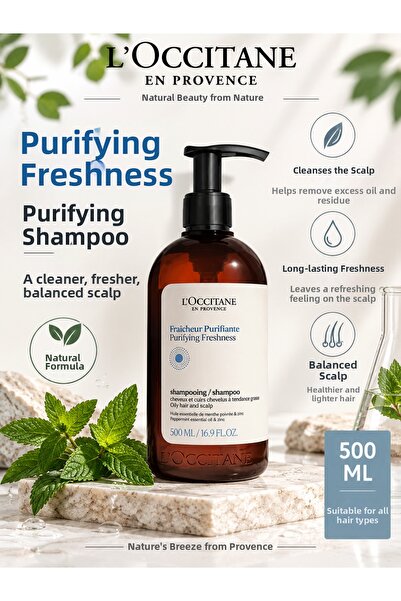 L'Occitane Purifying Freshness 500 ml – Purifying and Balancing Shampoo for O...