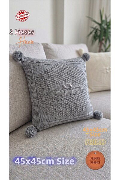 zera collection 2 Κομψά Μοντέρνα Διακοσμητικά Μαξιλάρια Ριχτάρια με Πόν Πόν κ...