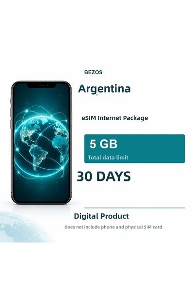 Generic Brand Argentina Esim Internet Package 5 Gb for 30 Days