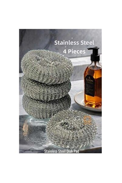KIZILELMADA Set of 4 Mesh Dishwashing Wires Steel Scrubbing Wire for Pots and...