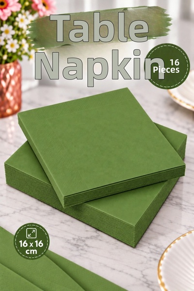 Huzur Party Store Plain Green Colored High Suction Strong 16 Pieces Napkin De...