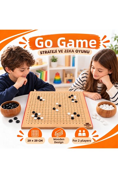 TOTTERİQ Wooden Go Game 29×29 cm Strategy and Intelligence Game Educational Mind Game