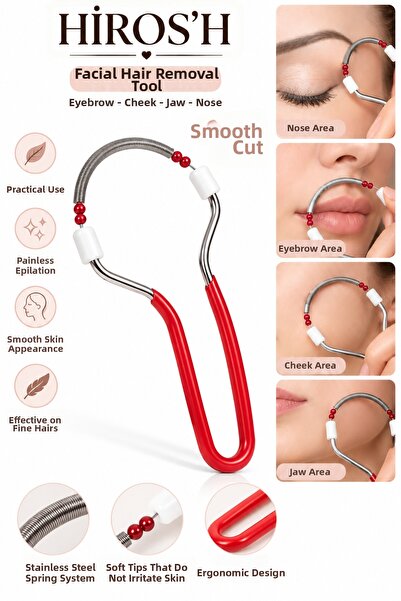 HİROS'H Portable Design Eyebrow Mustache Cheek Facial Hair Removal Tool Facia...