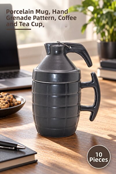 Yenilig 10 Pieces of Porcelain Grenade Mugs – Porcelain Mug, Grenade Patterne...