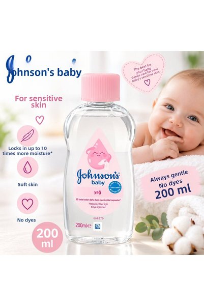 Johnson's Baby Baby Oil 200 ml – Moisturizing Baby Care Oil for Newborns and ...