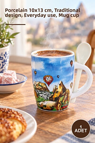 Yenilig 1 Piece Regional Mug – Porcelain 10X13 Cm, Traditional Design, Daily ...